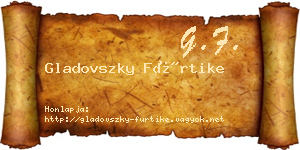 Gladovszky Fürtike névjegykártya